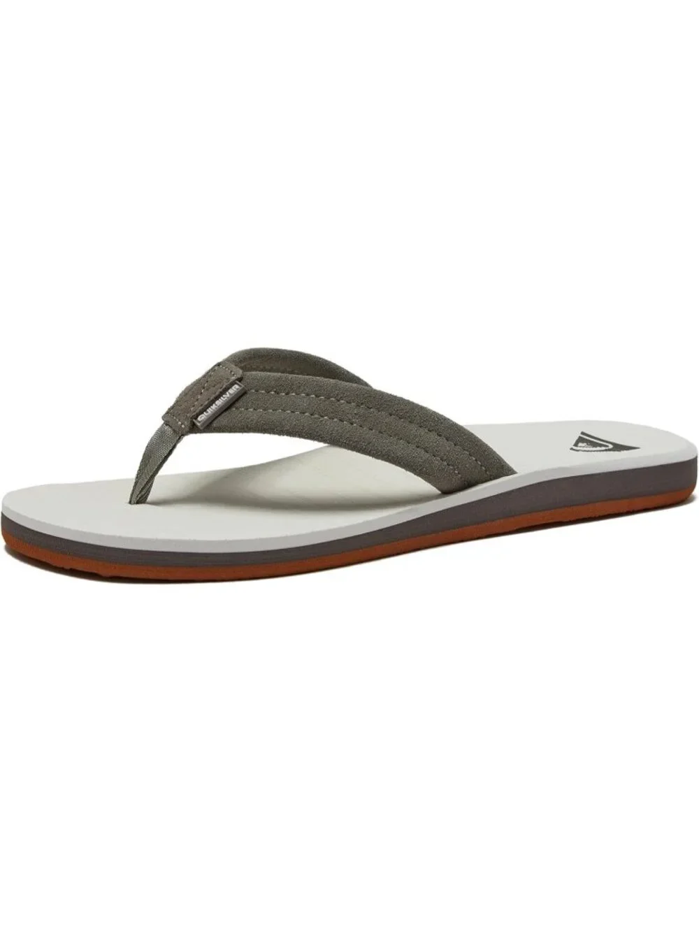 Men's Grey White Suede Flip Flops Arch Support Athletic Sandals Thong Casual